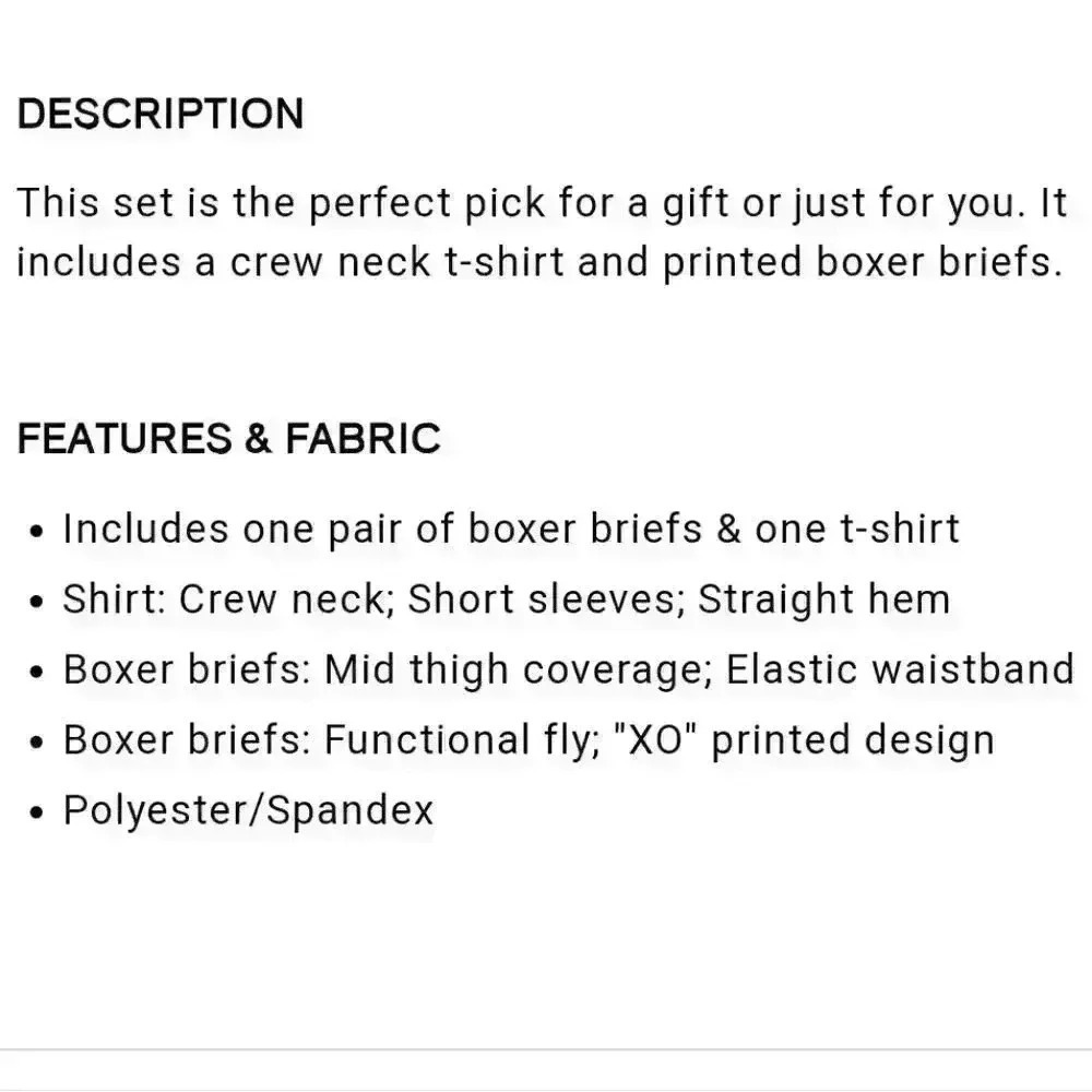 Crew Neck T-Shirt & Boxer Briefs Set - Picture 3 of 8